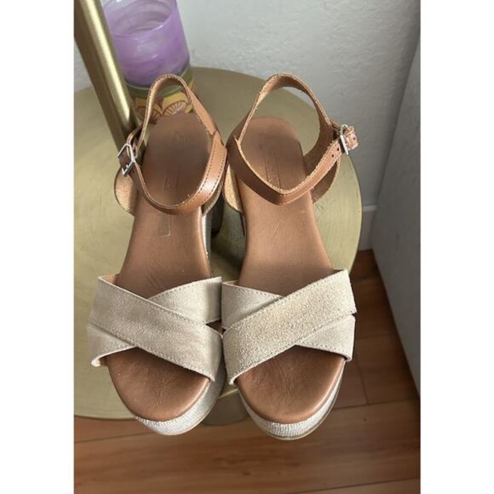 Menina Step Leather Suede Wedges Spain Confort Heels Size 41